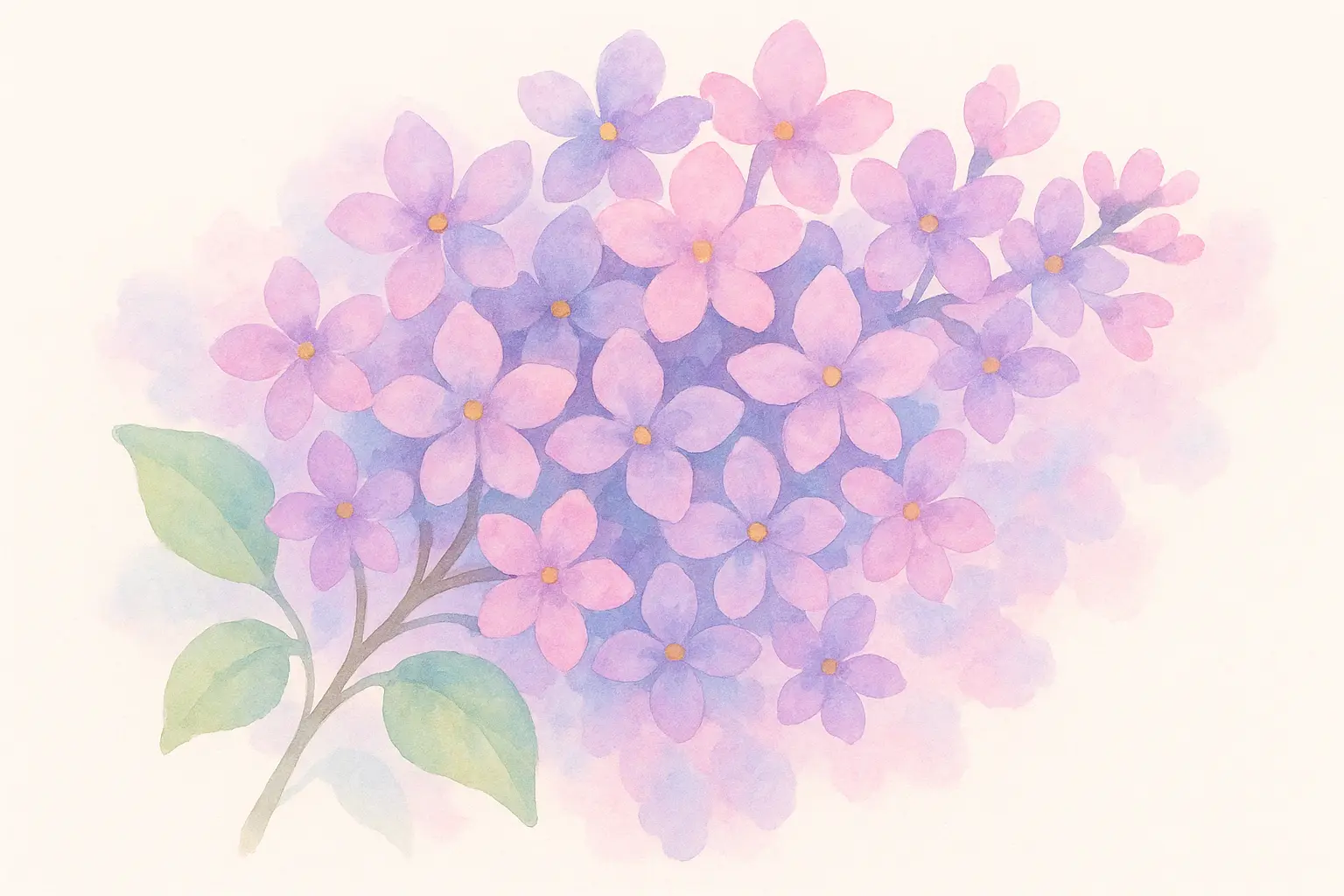 Vibrant colorful lilac tattoo variations