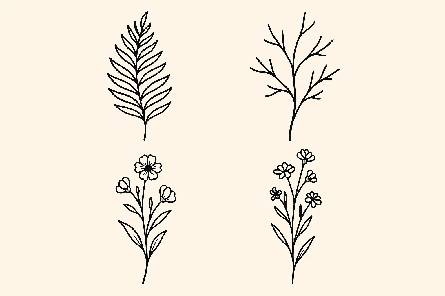 Abstract and artistic linework tattoo patterns