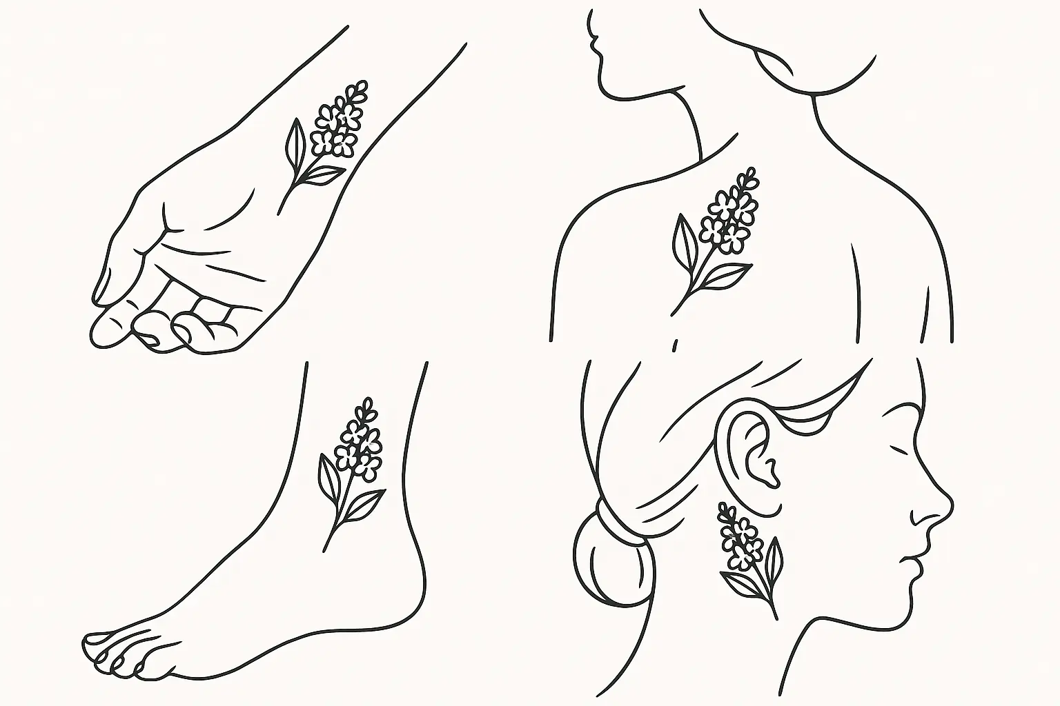 Placement-specific lilac tattoo examples