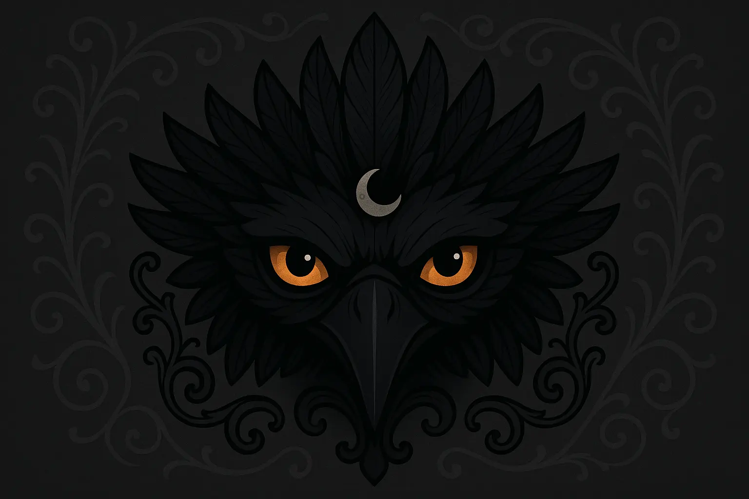 Raven mystery mask with gothic elements
