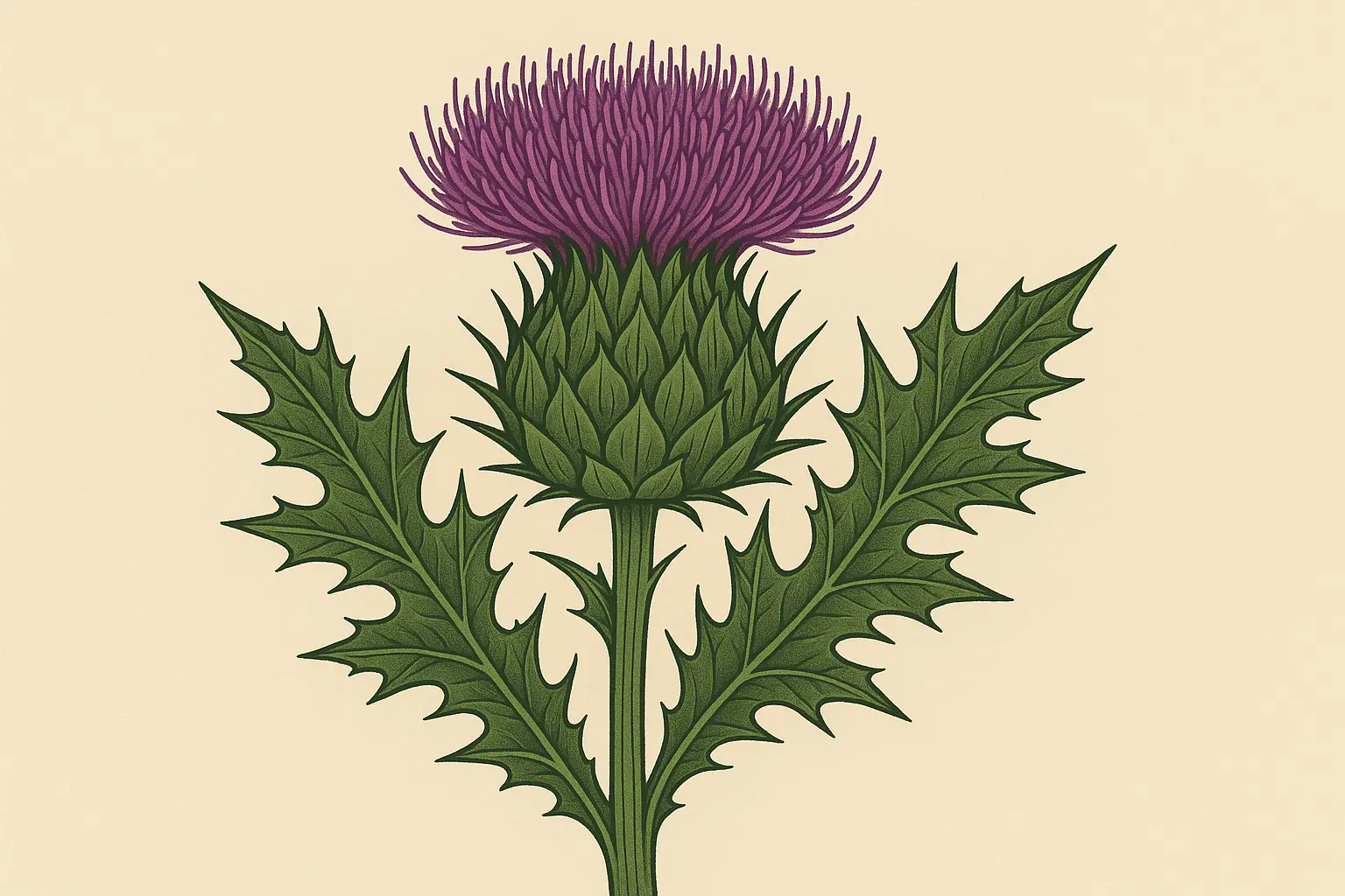 Realistic detailed thistle tattoo designs