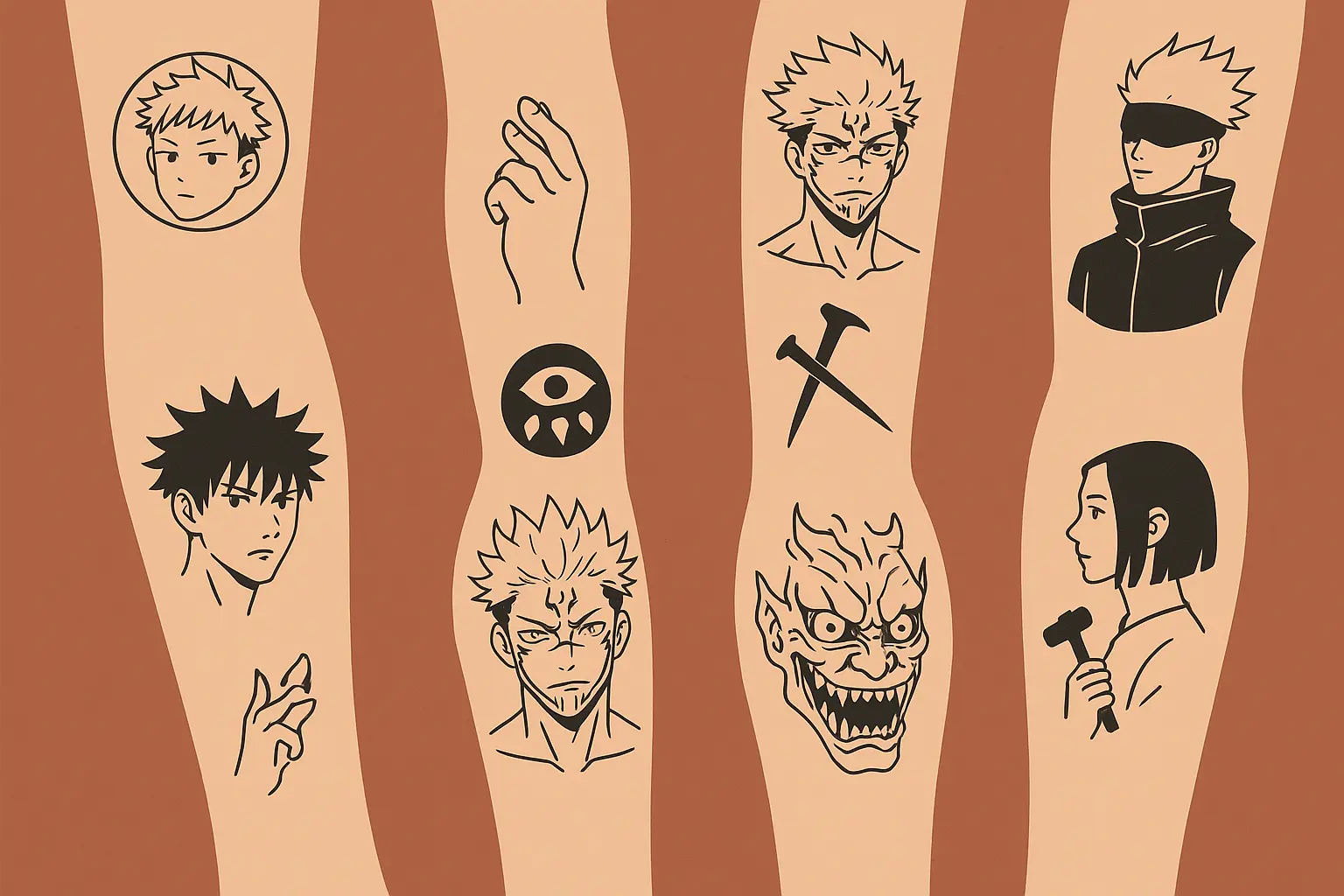 Jujutsu Kaisen tattoo design examples