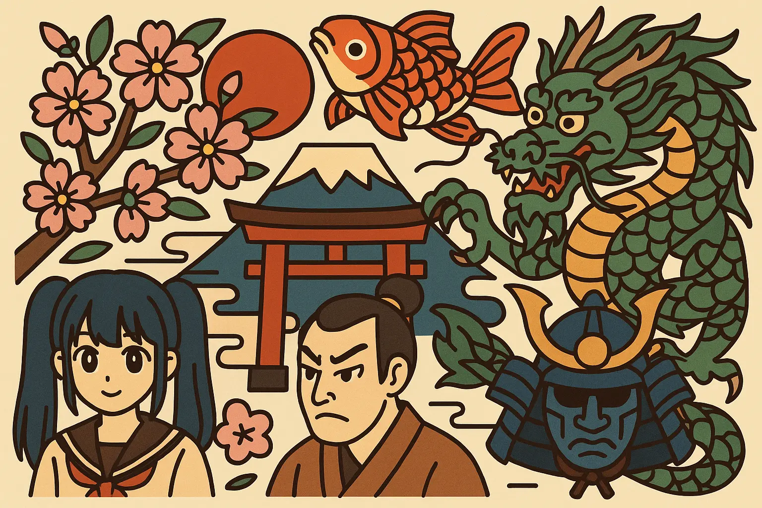 Traditional Japanese tattoo cultural elements