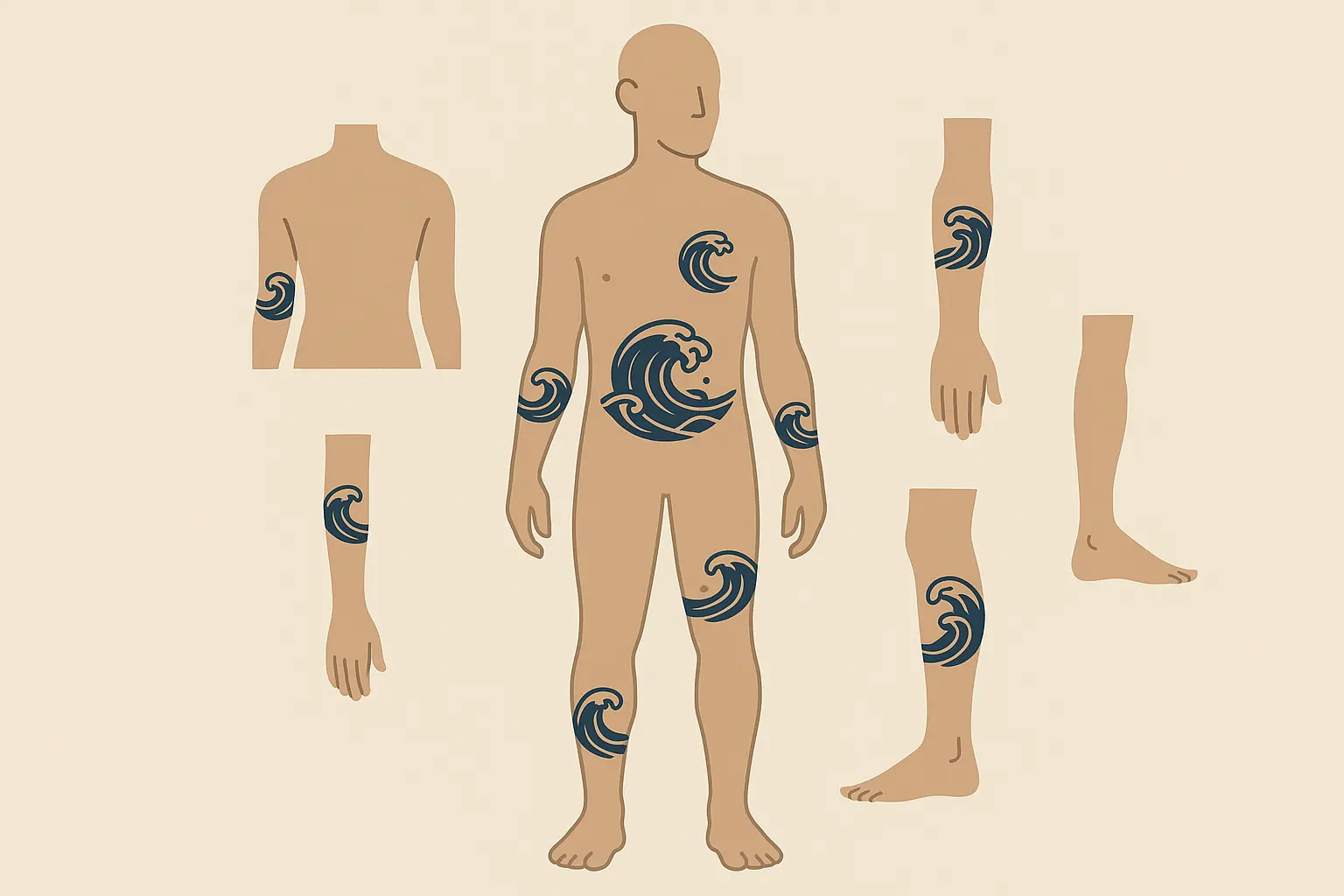 Japanese wave tattoo placement considerations