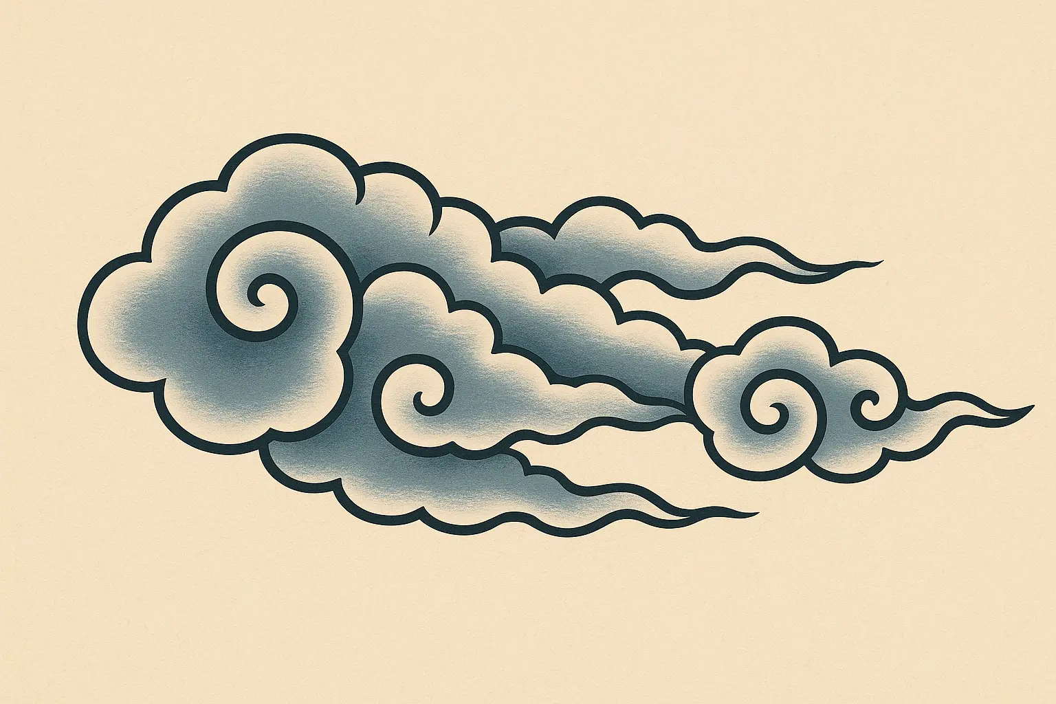 Traditional irezumi style cloud designs