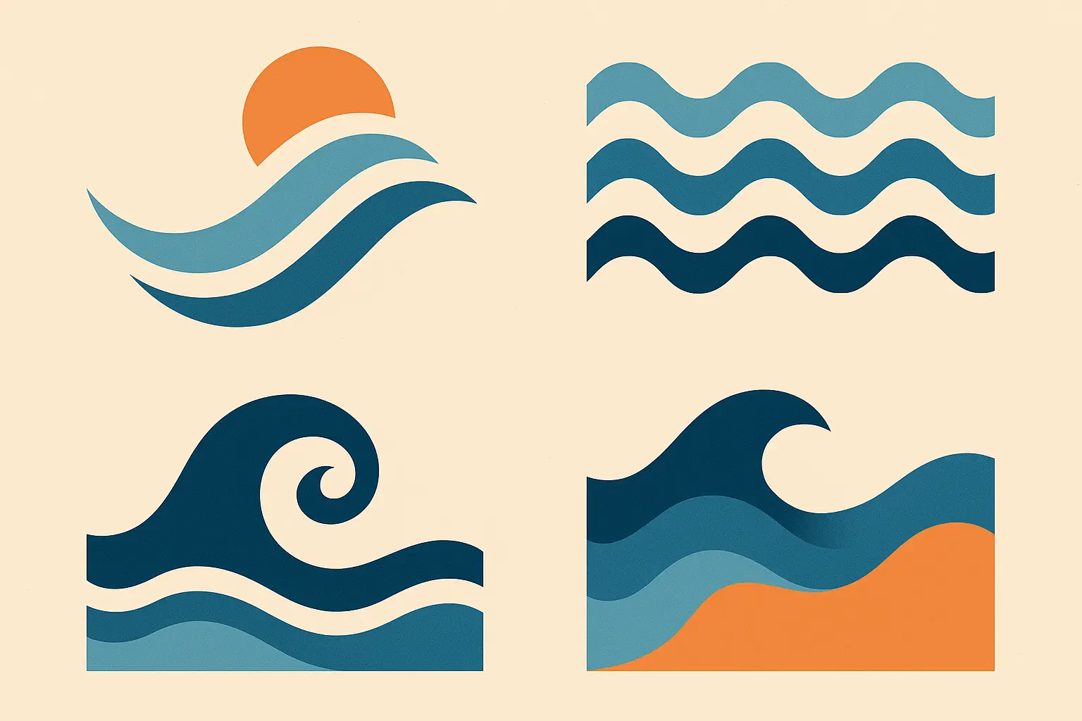 Modern geometric Japanese wave tattoo interpretation