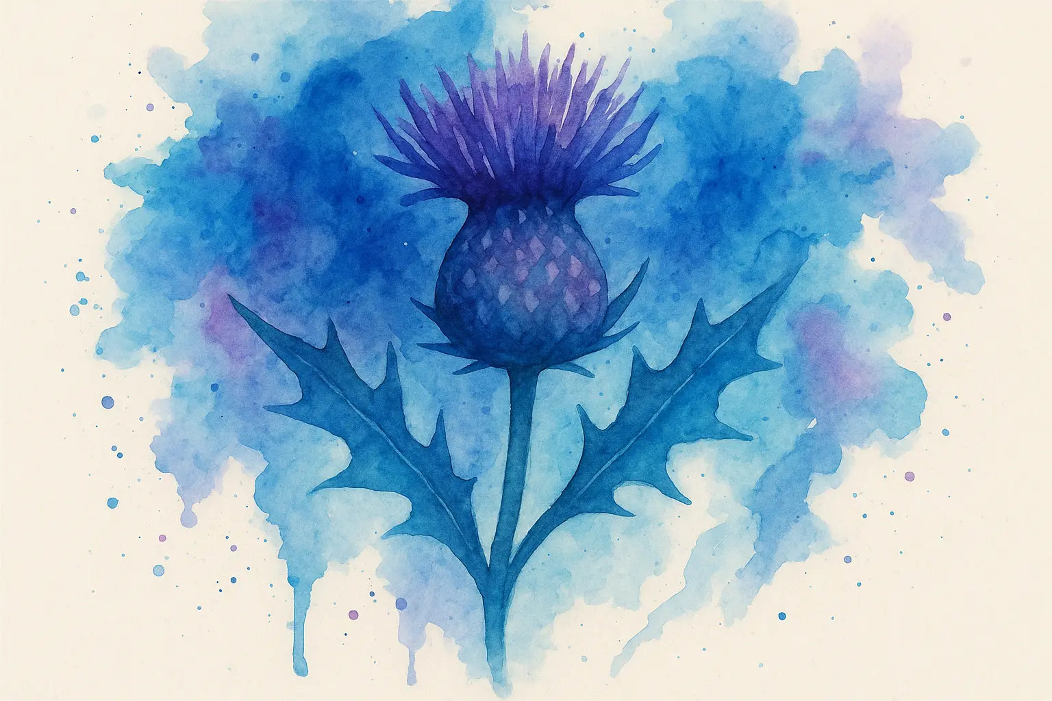 Watercolor and artistic thistle tattoo interpretations