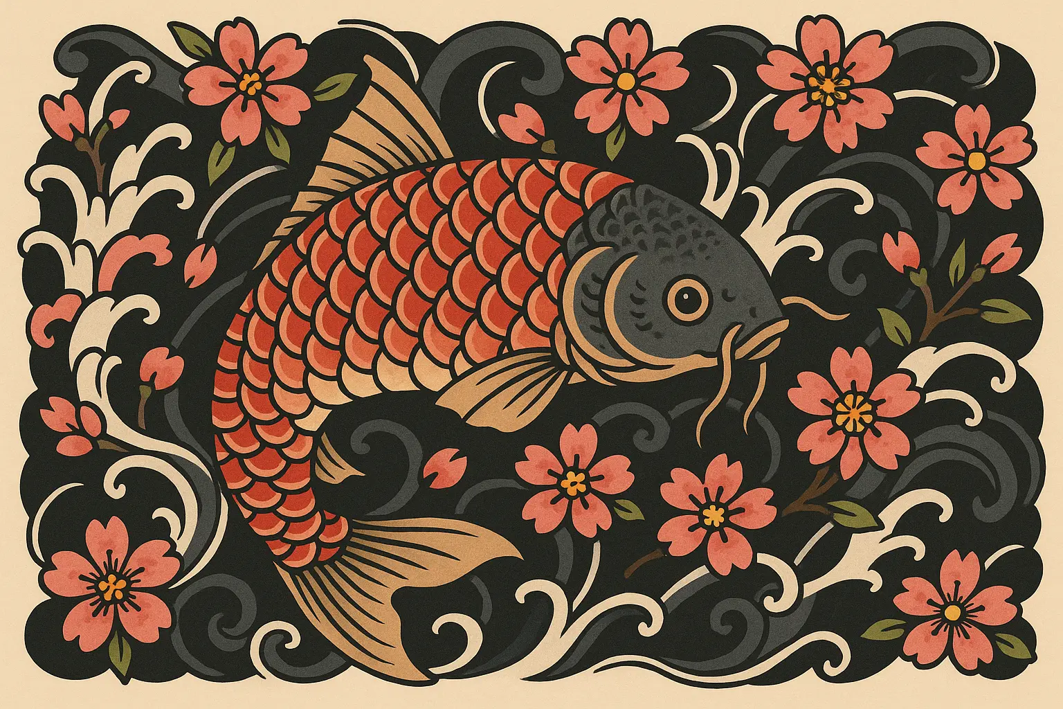 Traditional Japanese style JJK tattoo adaptations