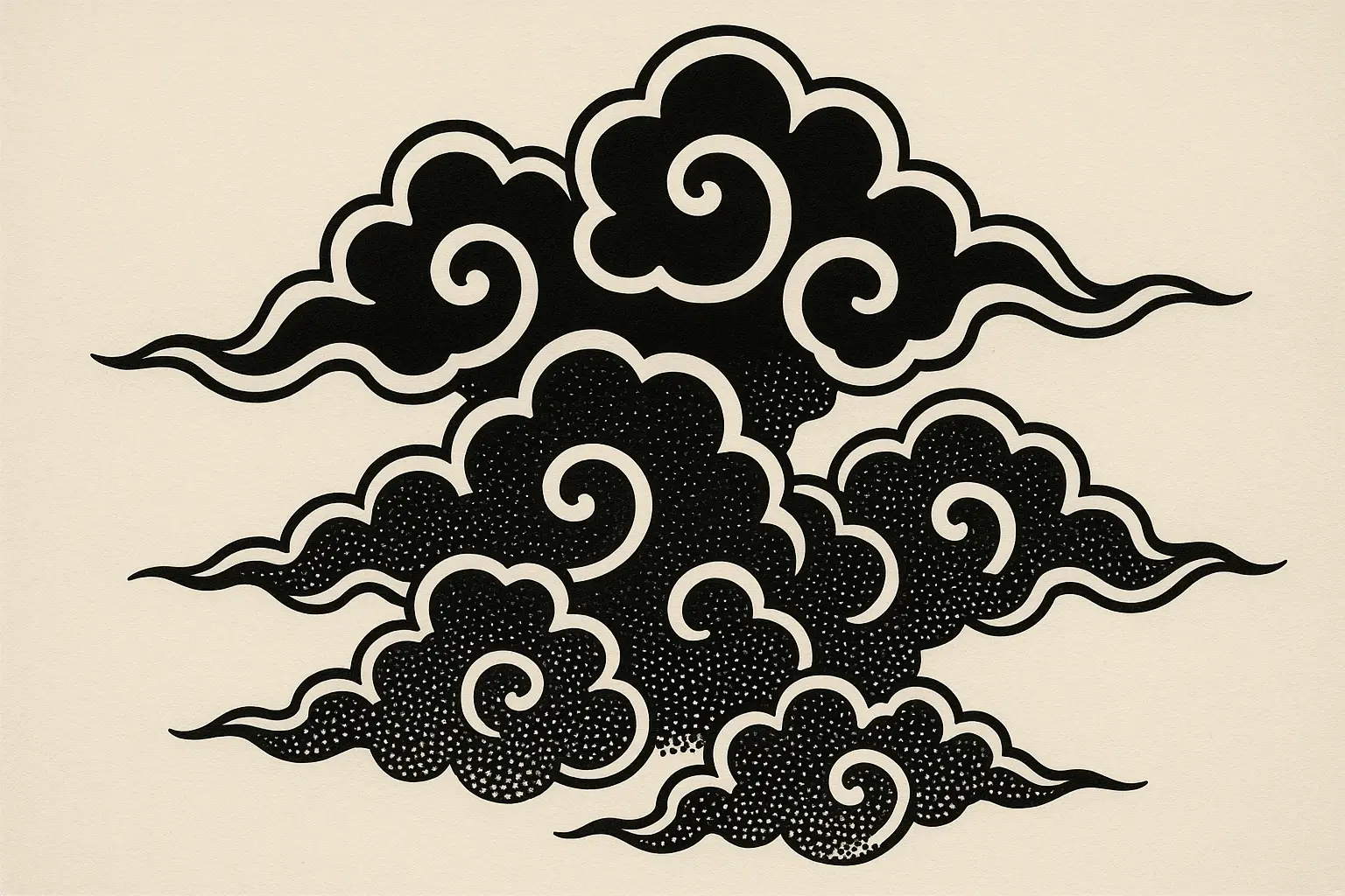 Blackwork cloud interpretations