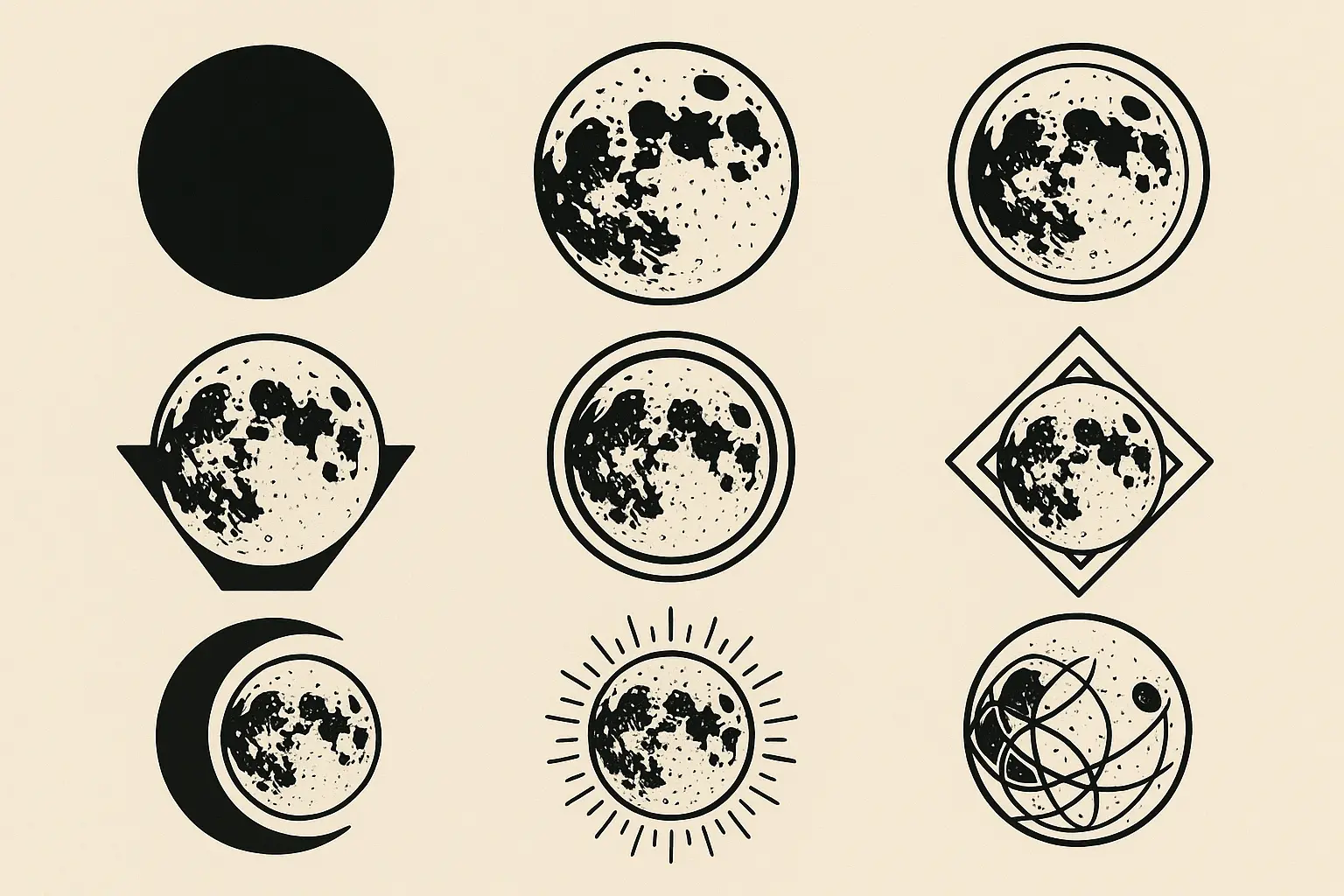 Stunning full moon tattoo design showcase