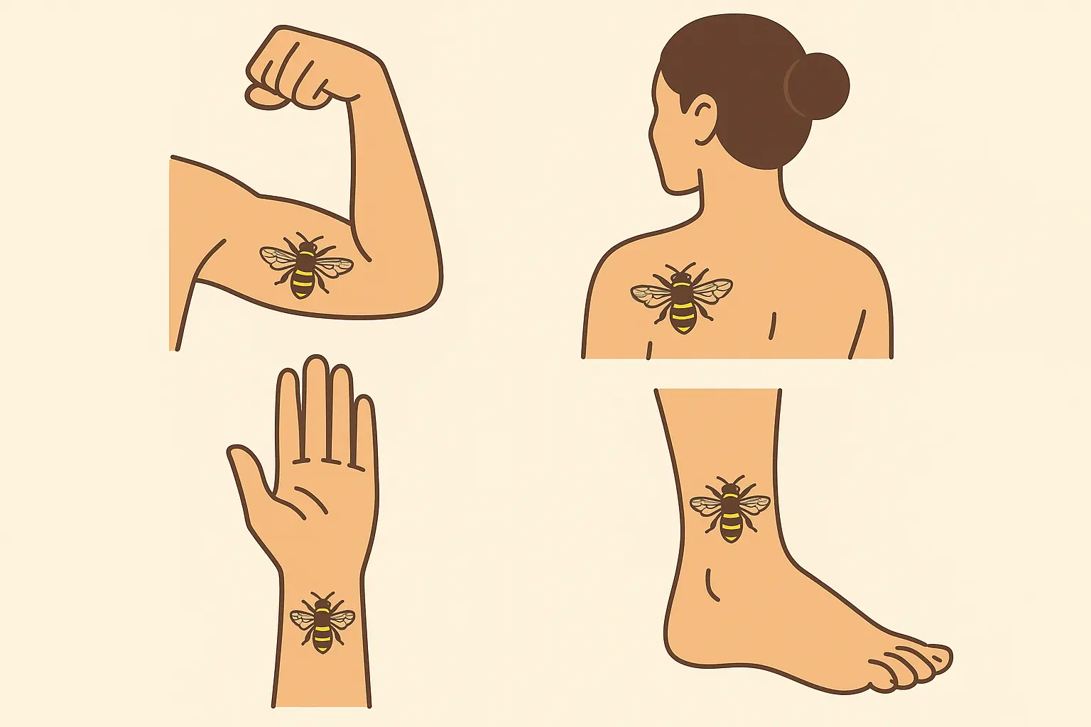 Bee tattoo placement guide