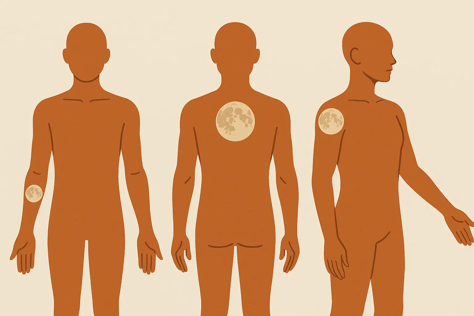 Full moon tattoo placement and size comparison guide