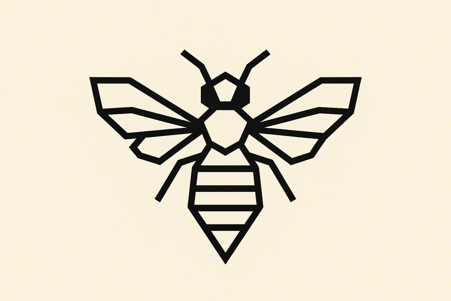 Geometric bee tattoo design