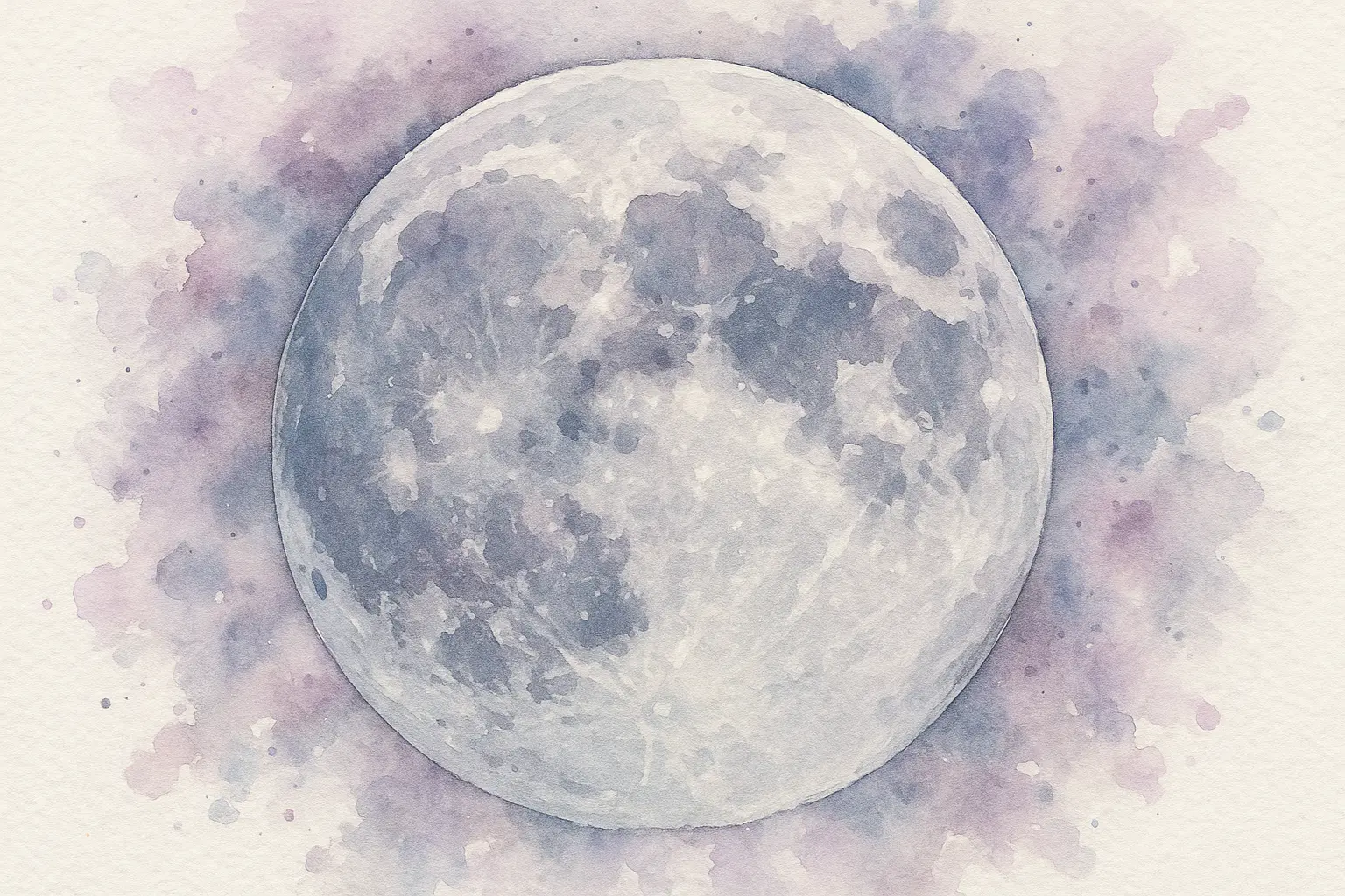 Watercolor full moon tattoo with artistic color splashing effects