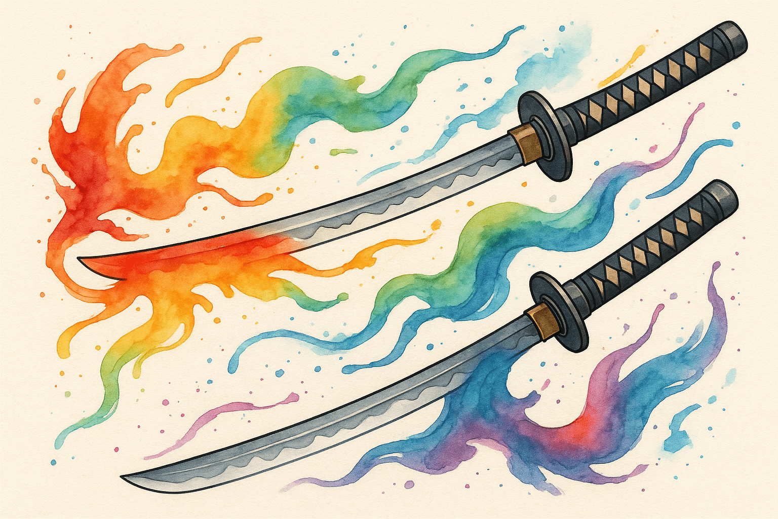 Minimalist and symbolic katana tattoo approaches