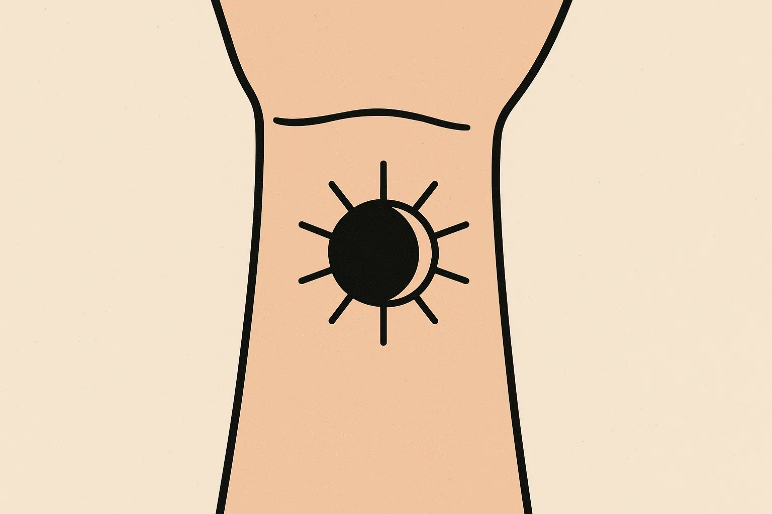 Simple eclipse tattoo on wrist