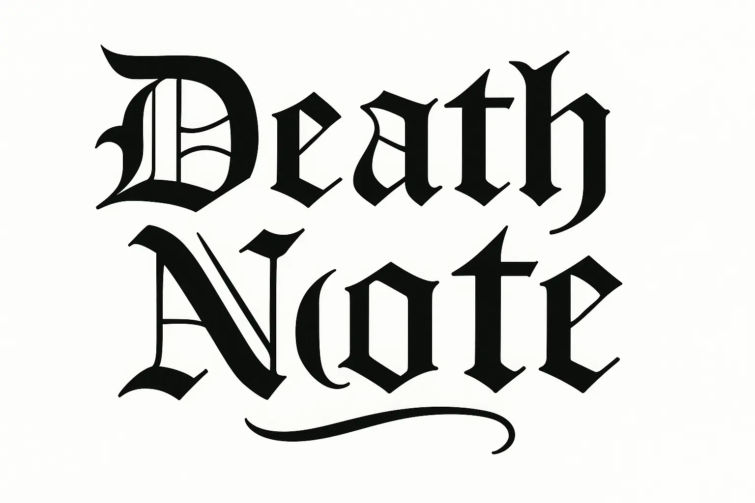 Death Note typography tattoo designs