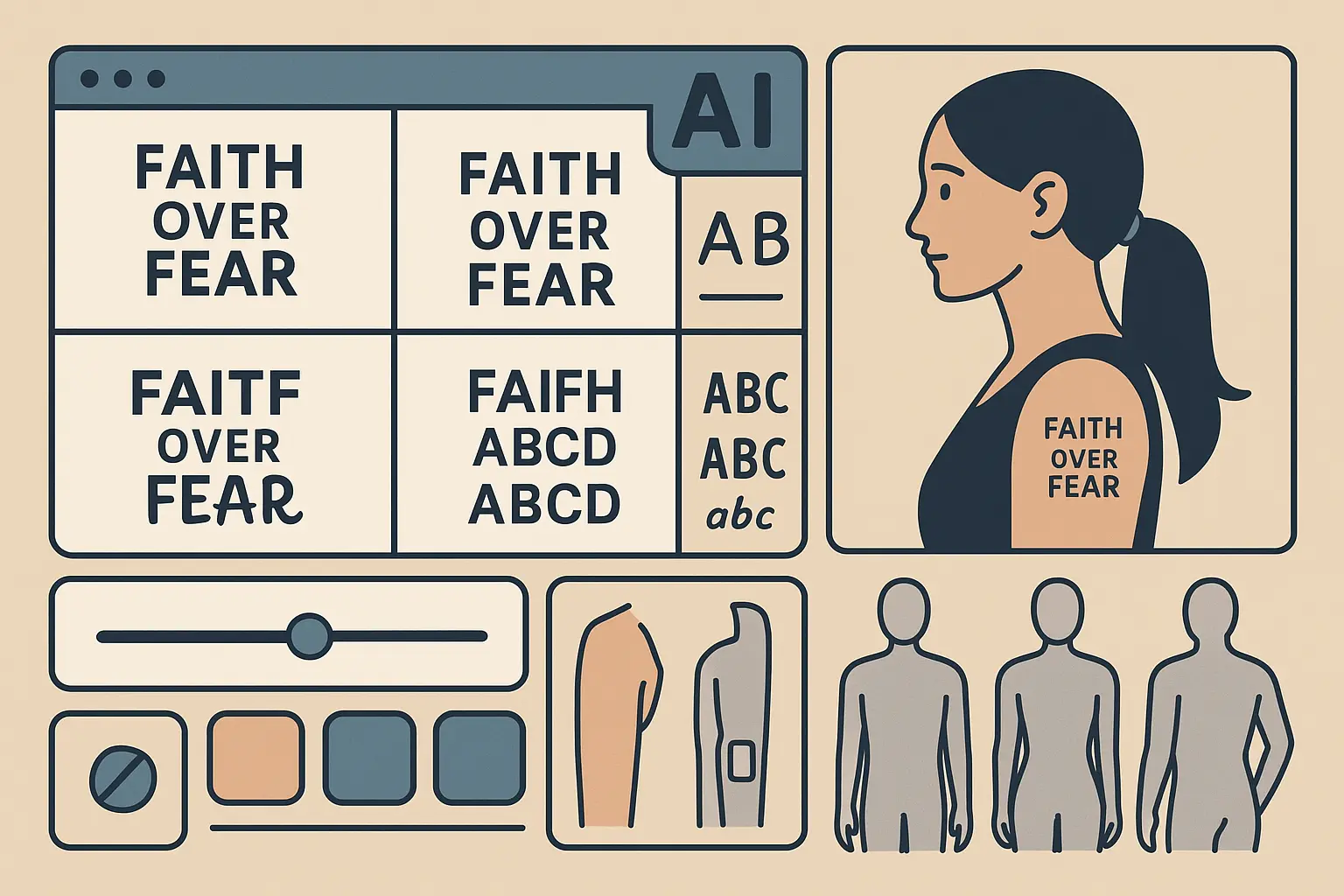 AI tattoo design technology for faith over fear tattoos
