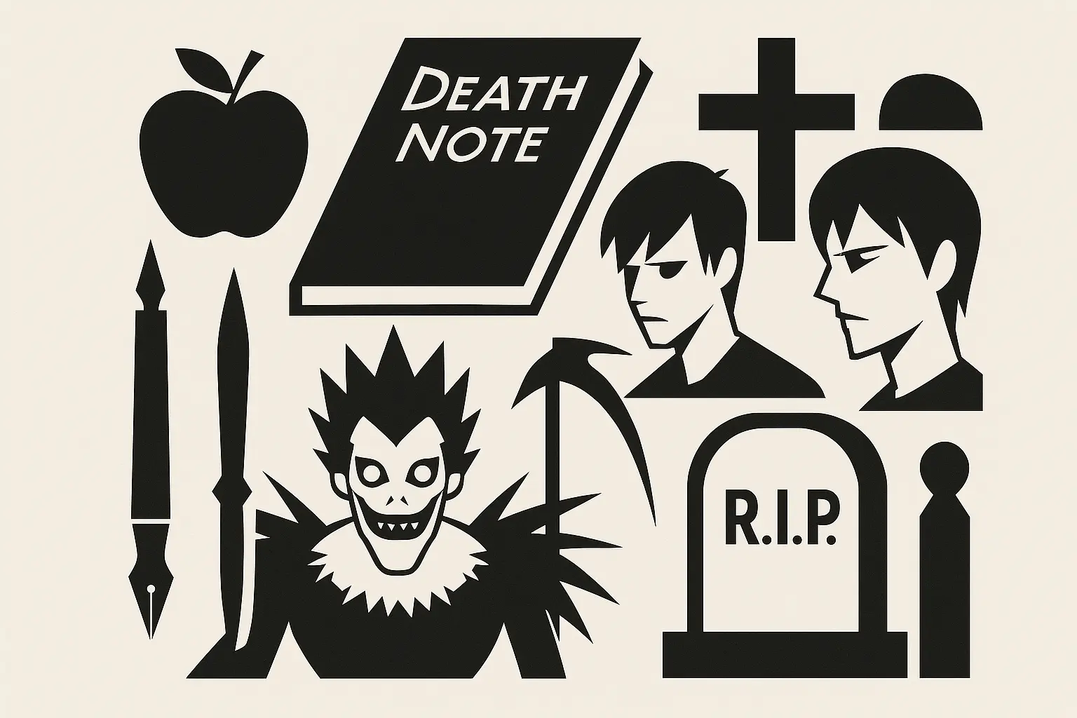 Minimalist Death Note tattoo designs