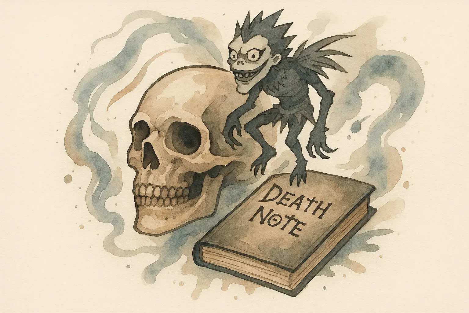 Watercolor Death Note tattoo art