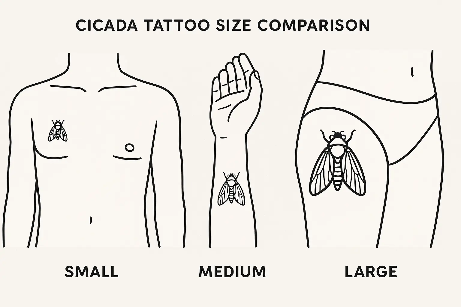 Various cicada tattoo design considerations and placement options
