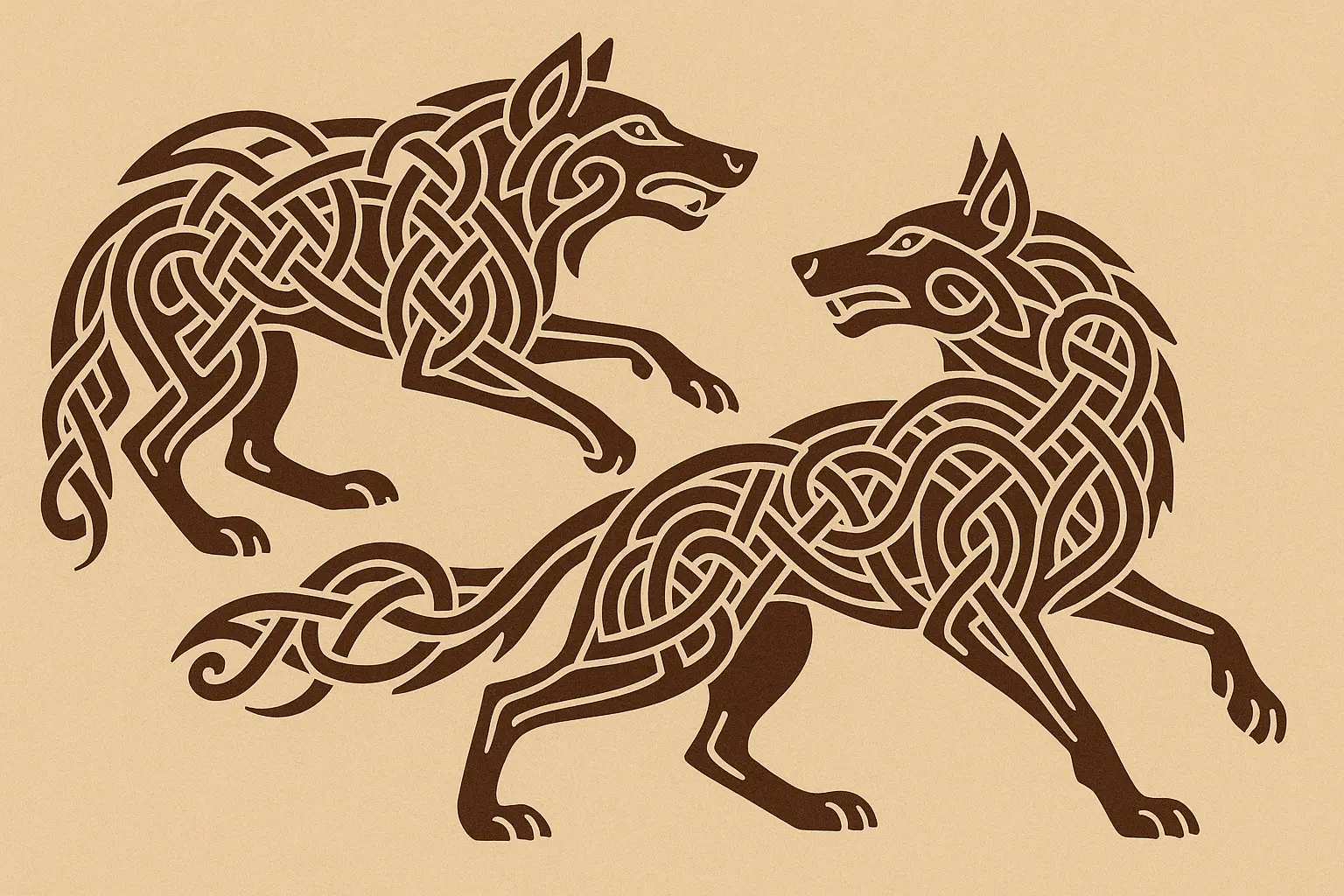 Traditional and tribal wolf tattoo designs