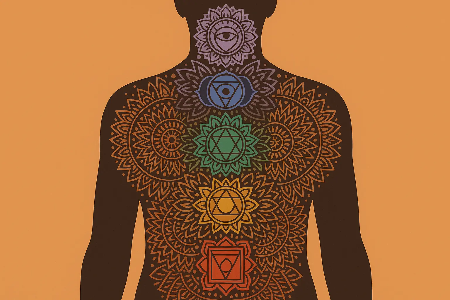 Full back chakra mandala tattoo design
