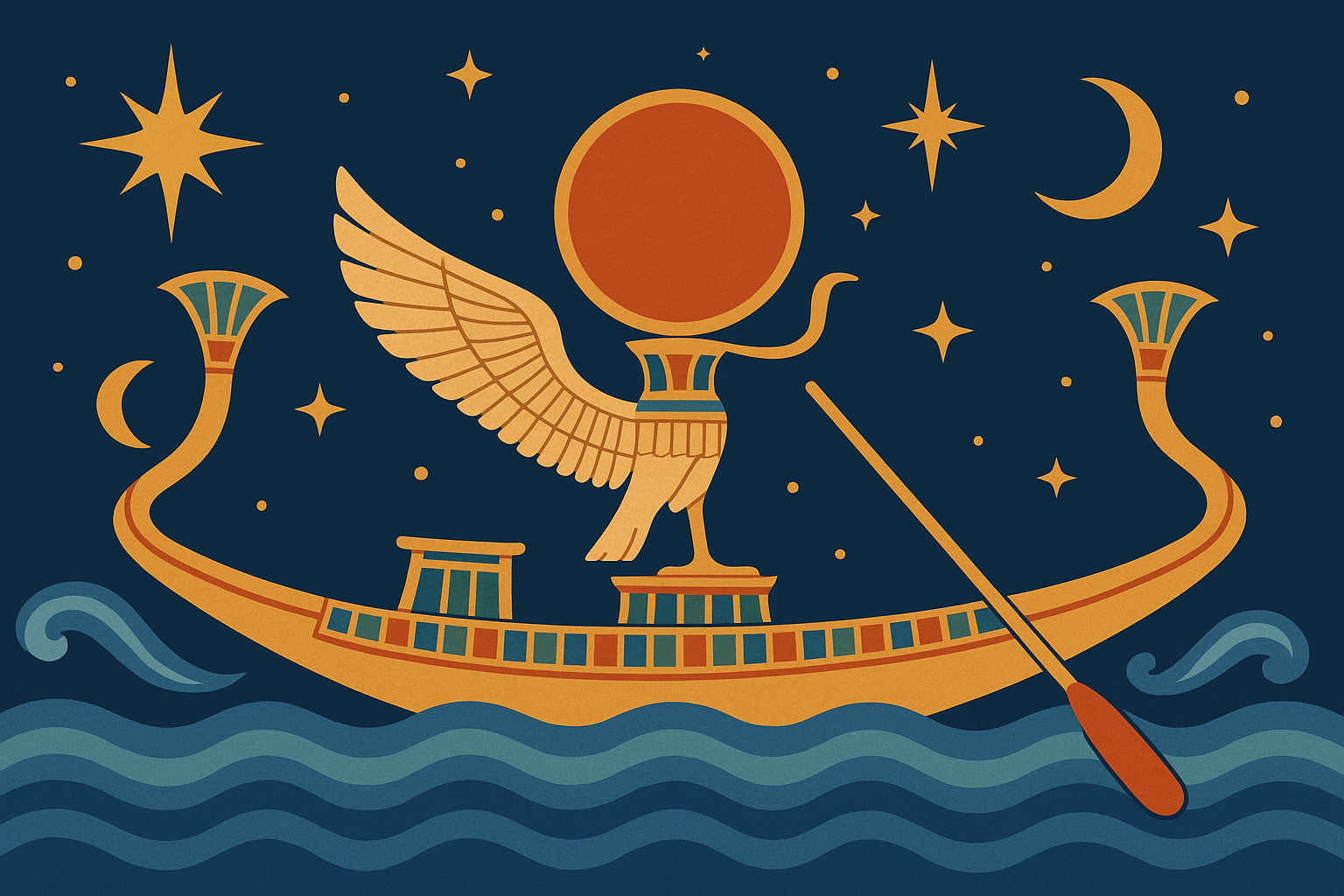 Solar Barque of Ra Egyptian tattoo