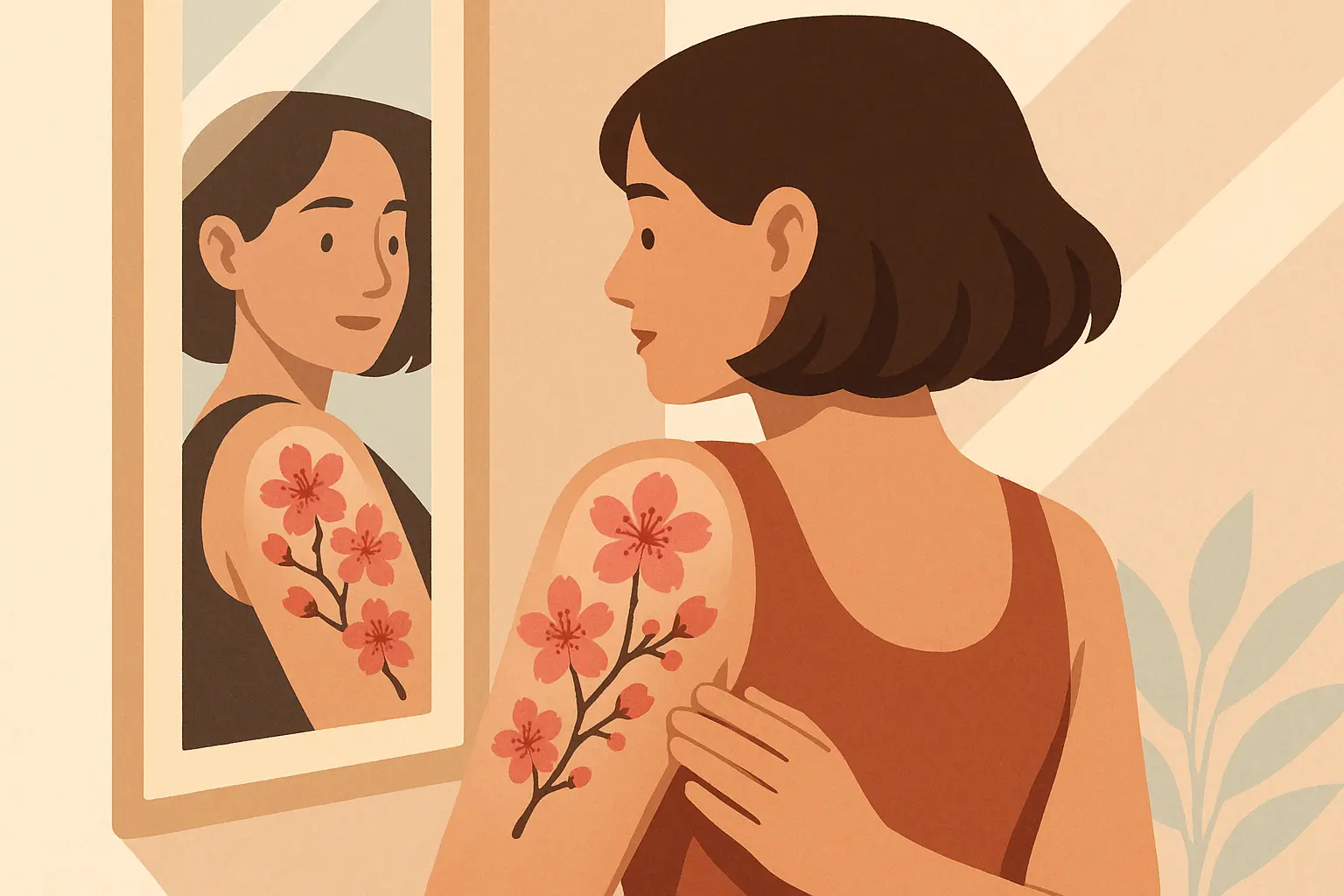 Cherry blossom tattoo planning process