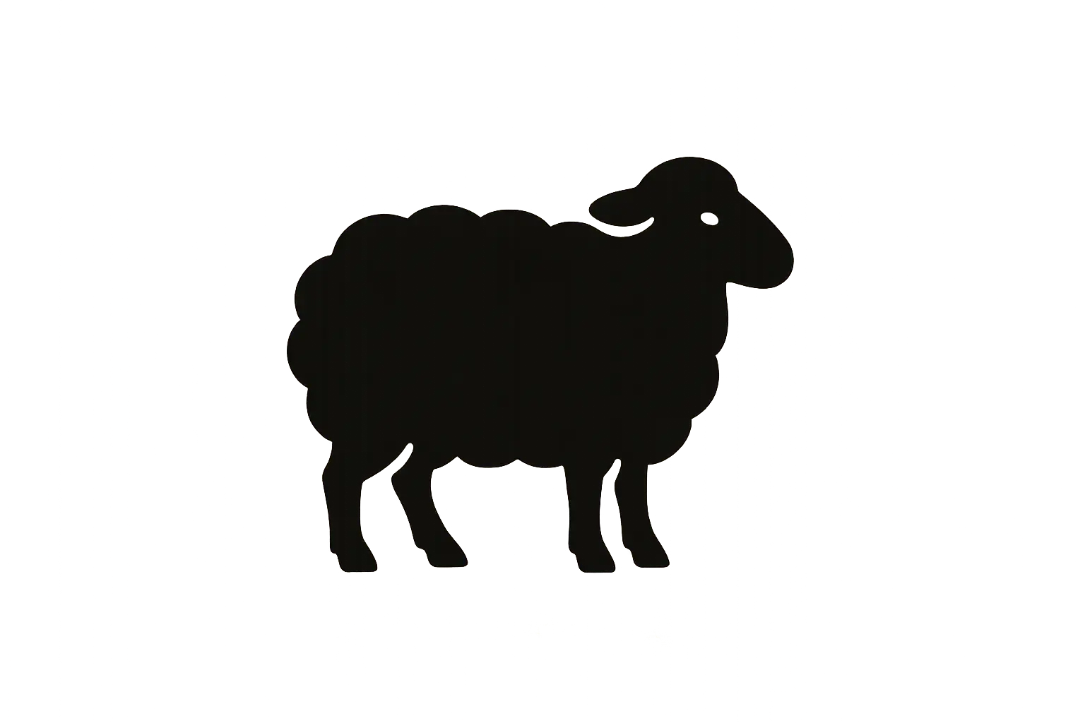 Simple black sheep silhouette tattoo