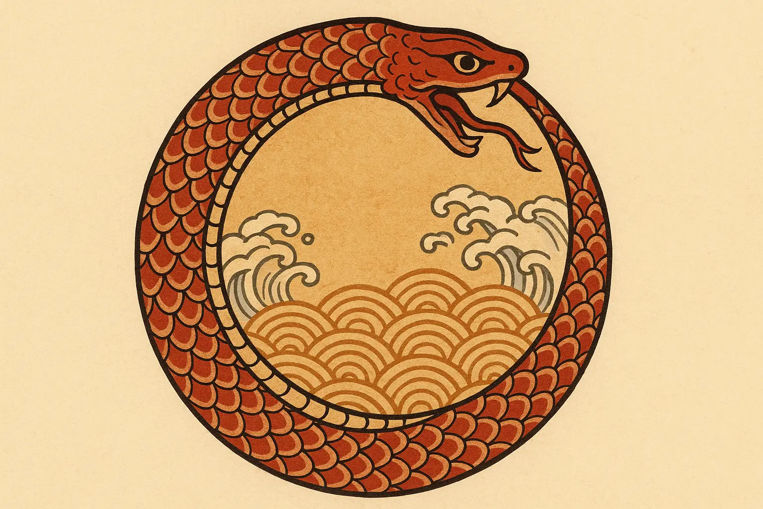 Small delicate Japanese snake tattoo