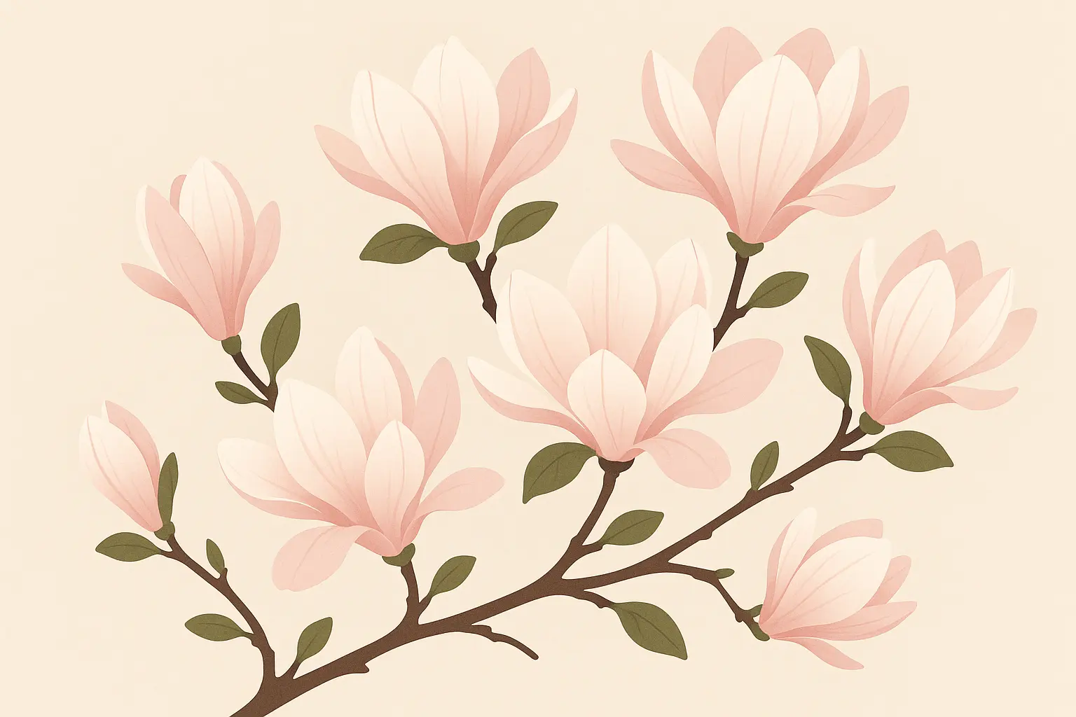 Beautiful magnolia flower in full bloom