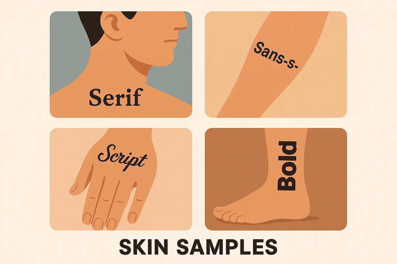 Typography comparison for tattoos