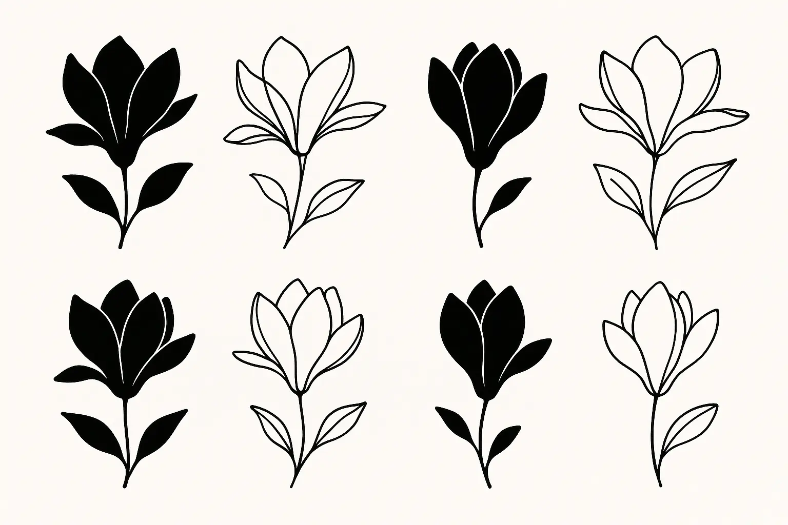 Minimalist magnolia tattoo design examples