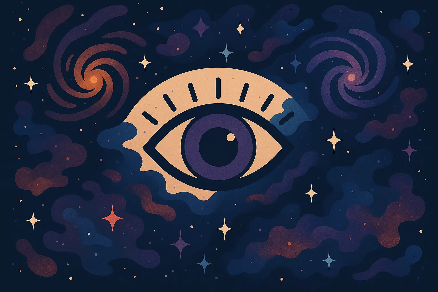 Nature and cosmic third eye tattoo elements