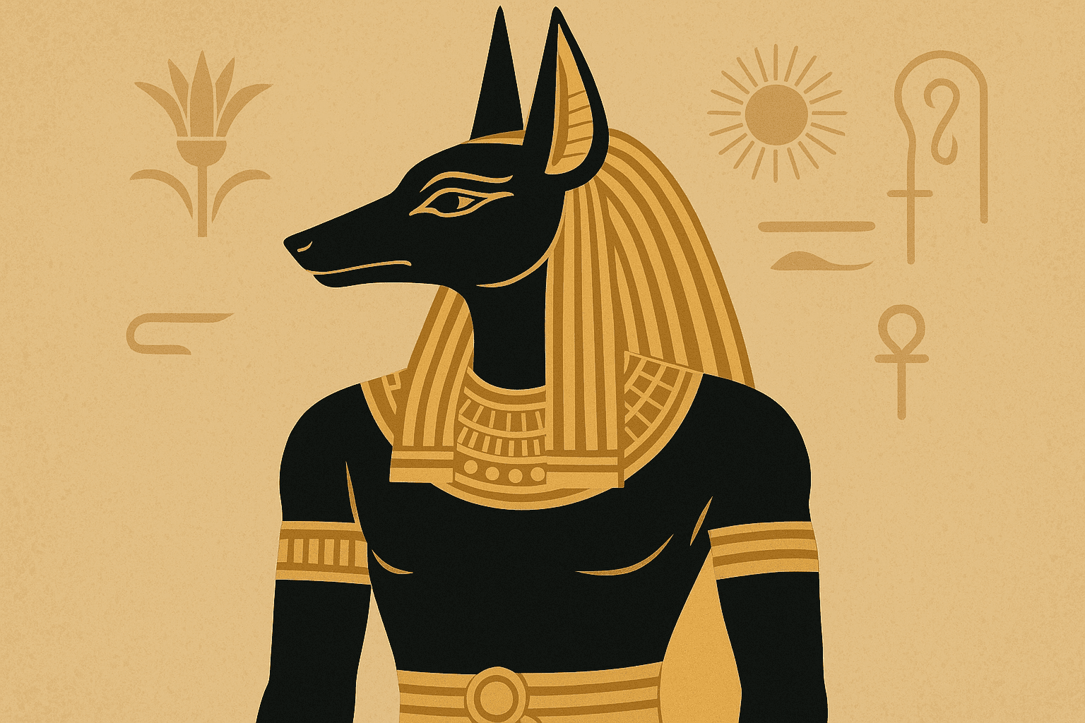 Anubis Egyptian tattoo design