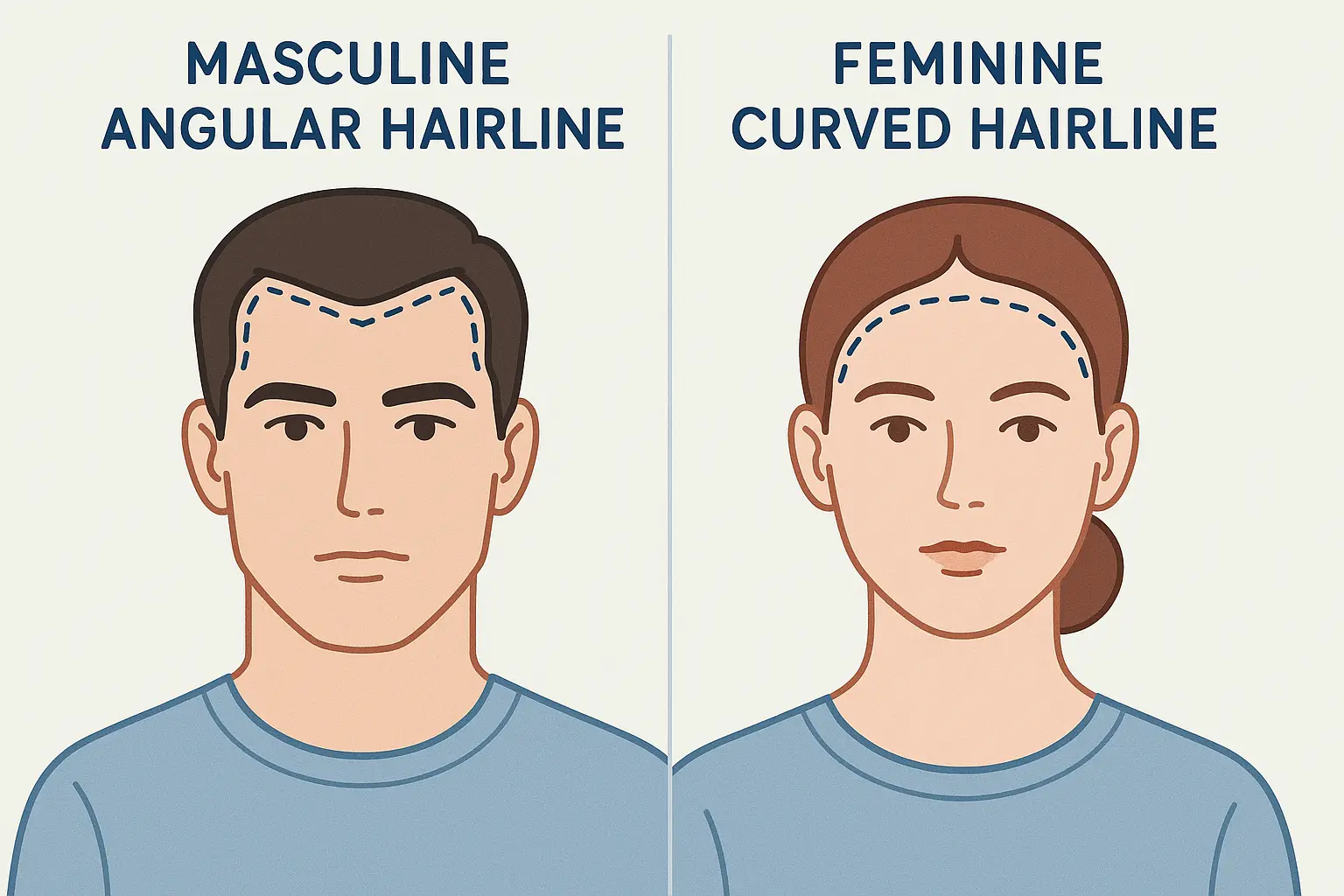 Feminine hairline softening technique