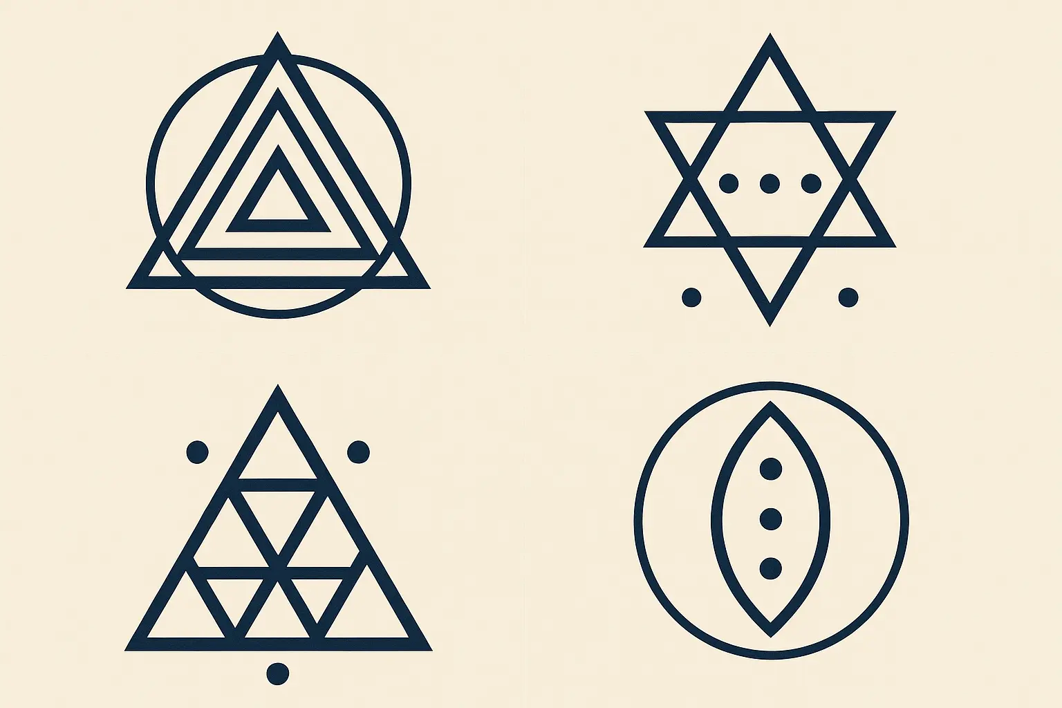 Geometric three dots tattoo designs