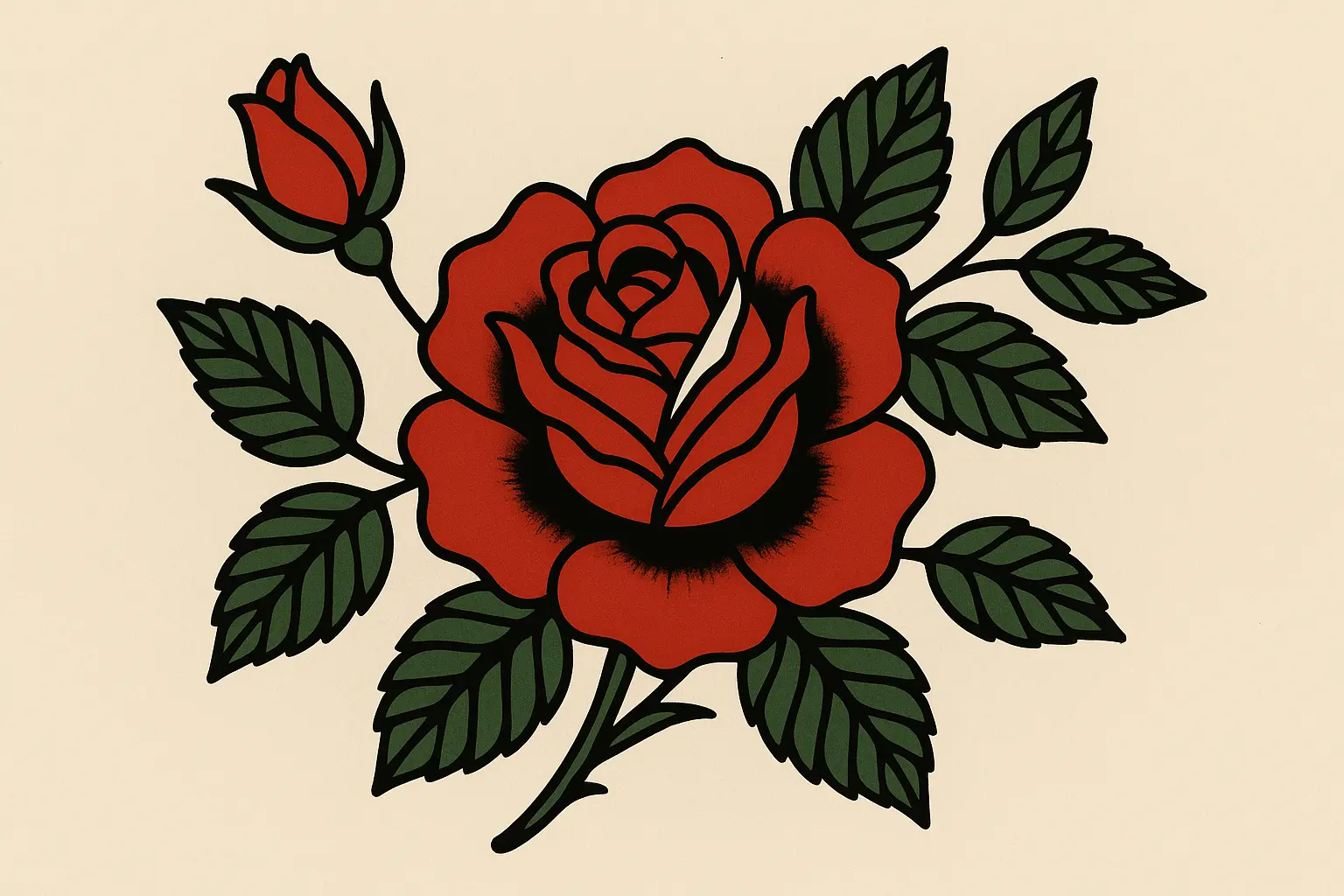 Traditional rose tattoo design considerations