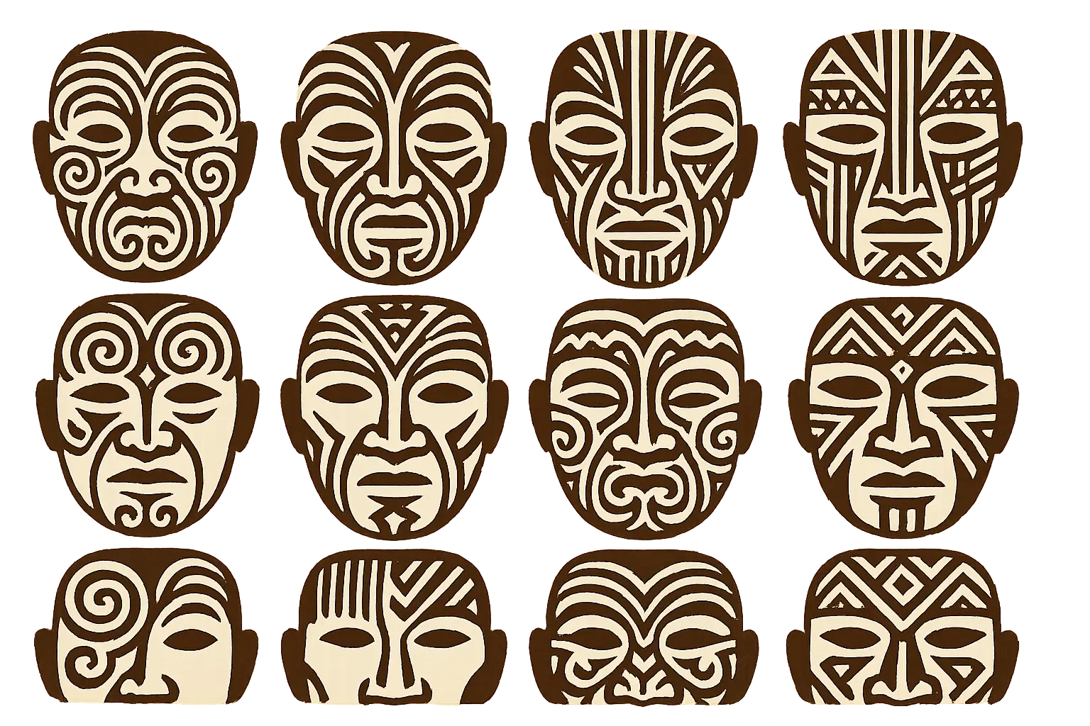 Traditional tribal face tattoo design inspiration