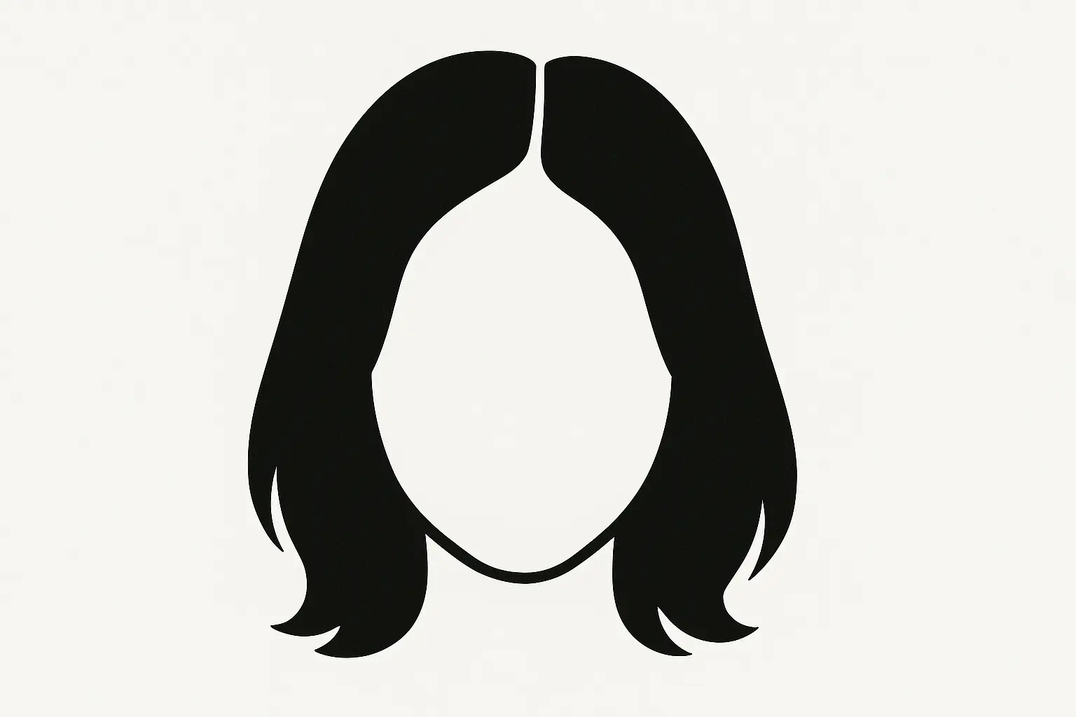 Minimalist hair silhouette tattoo design
