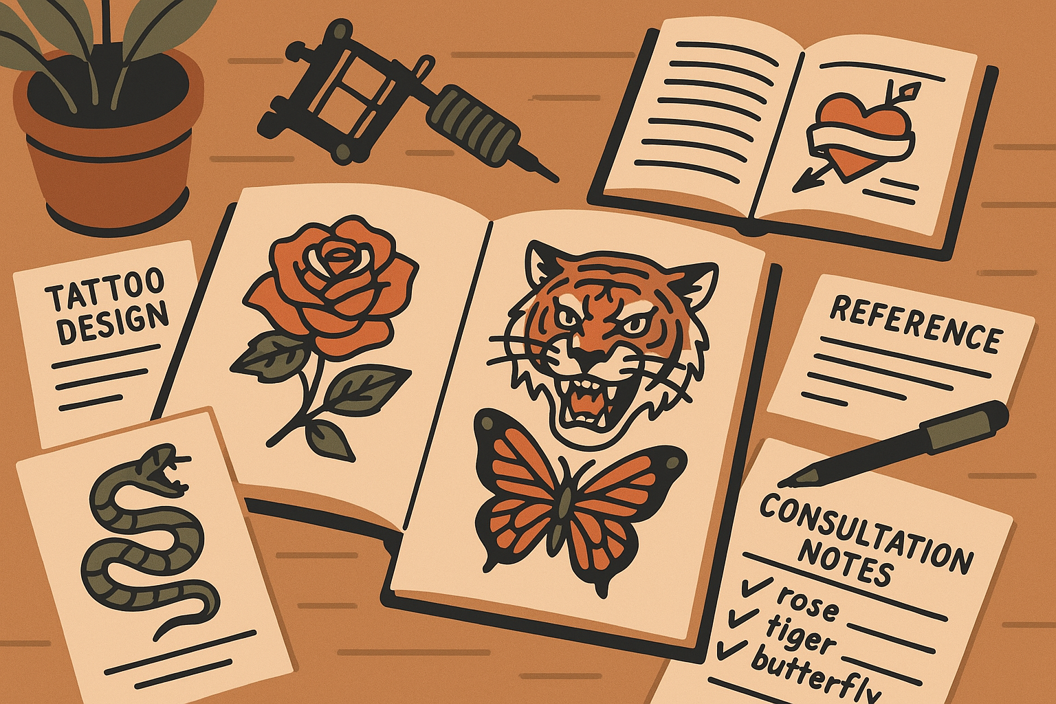 Scorpion tattoo design consultation elements