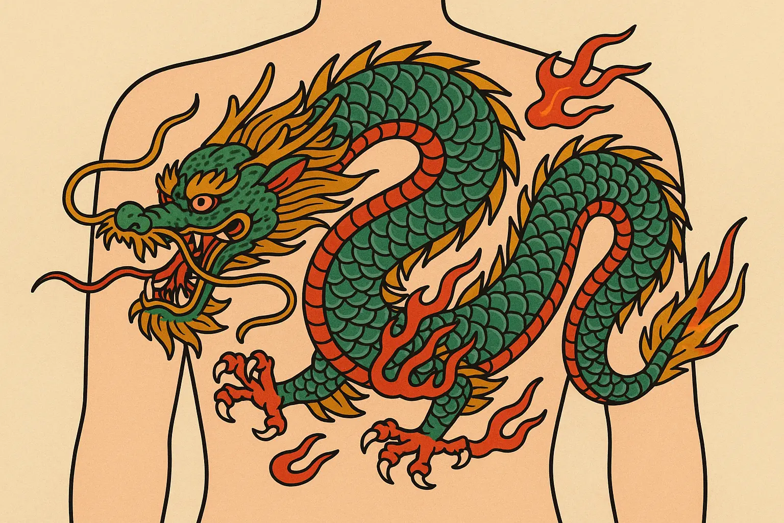 Traditional Japanese mythology tattoo designs