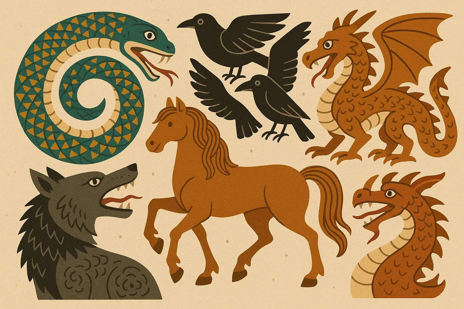 Norse mythological creatures tattoo designs