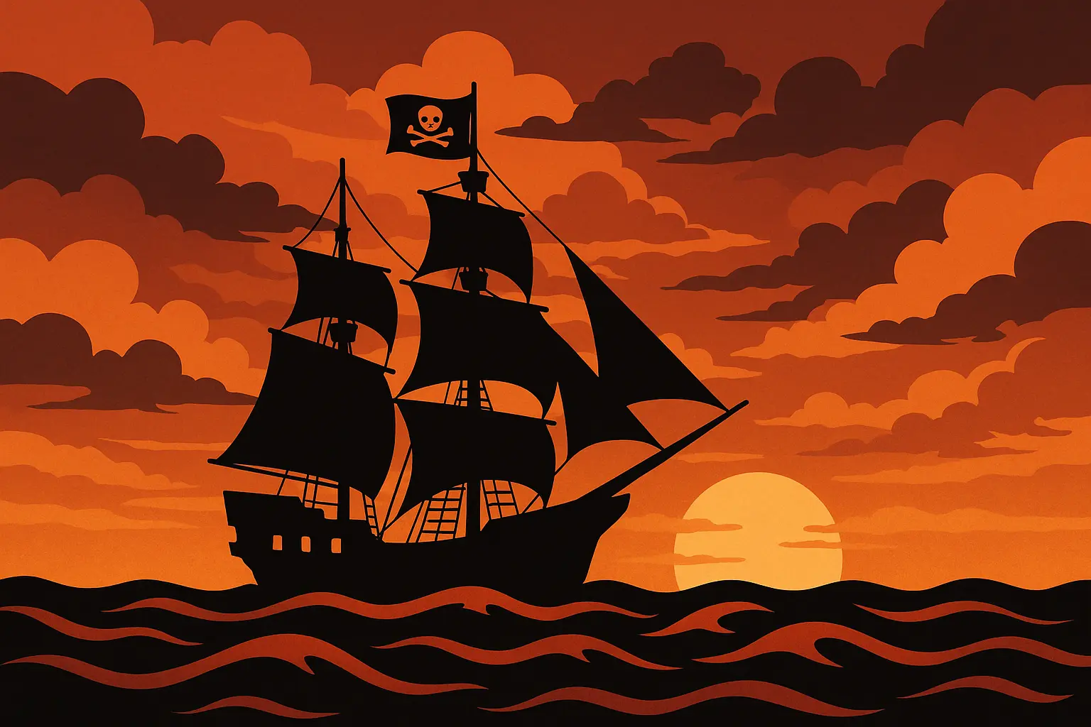 Simple Jack Sparrow silhouette tattoo design