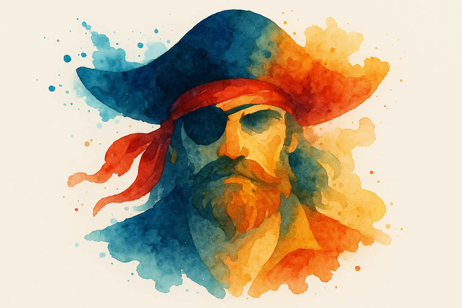 Jack Sparrow watercolor splash tattoo design