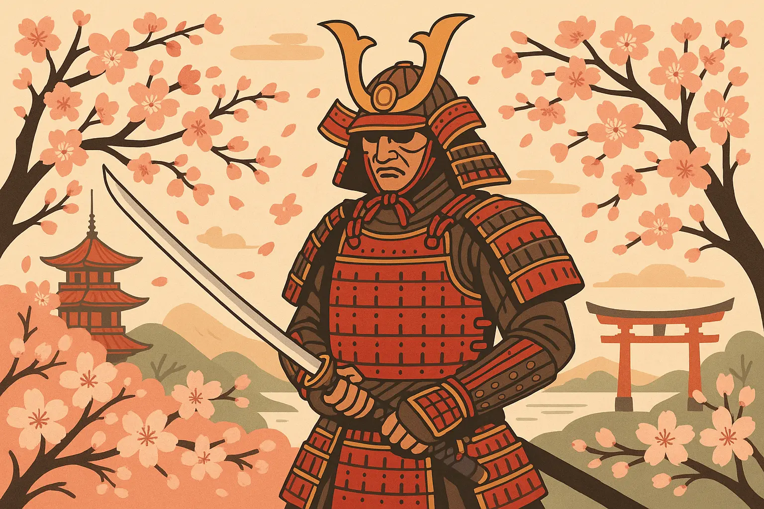 Warrior and samurai themed Japanese backpiece designs