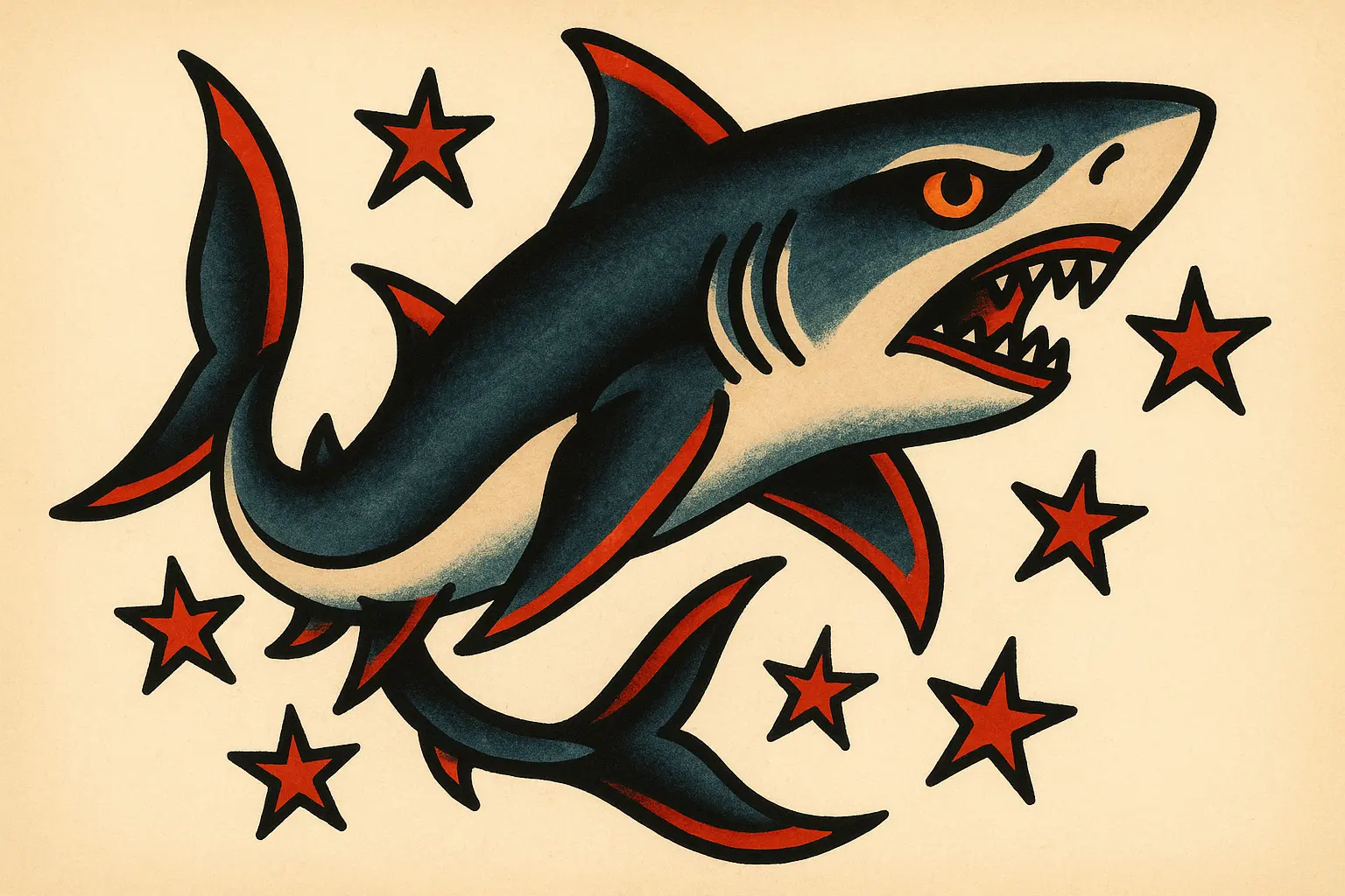 Traditional shark tattoo styles in modern context