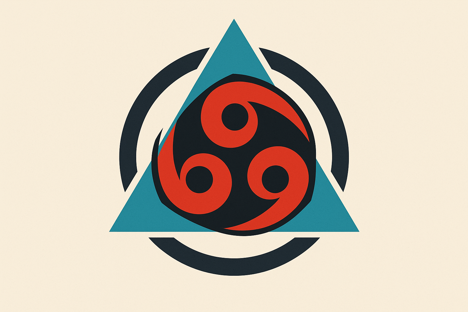 Geometric curse mark fusion tattoo design