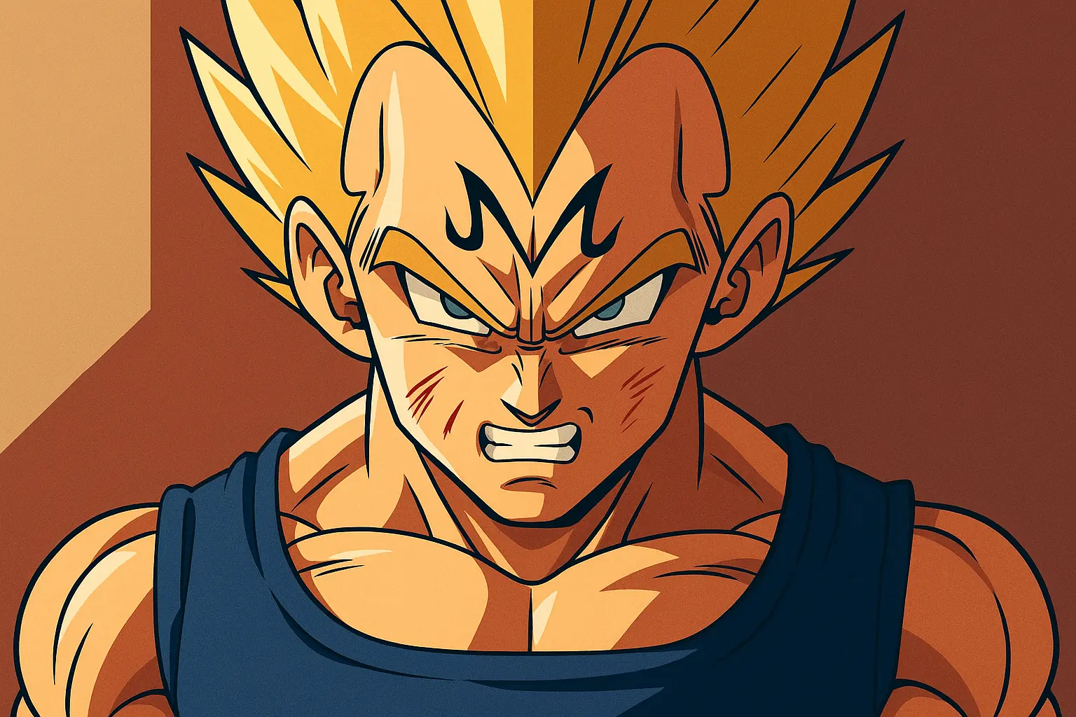 Majin Vegeta tattoo design with M symbol